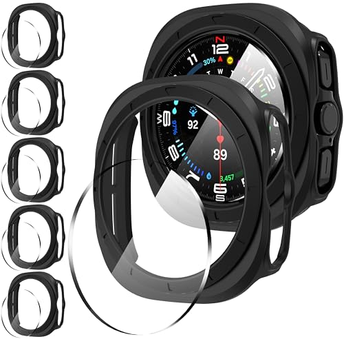 Diruite 5+5 Stück Hülle für Samsung Galaxy Watch Ultra 47mm Schutzhülle,Ultradünne HD Hartglas Glas Schutzfolie*5+Ausgehöhlt Kratzfest PC Case*5 für Samsung Galaxy Watch Ultra 47mm Displayschutz Diruite 5+5 Stück Hülle für Samsung Galaxy Watch Ultra 47mm Schutzhülle,Ultradünne HD Hartglas Glas Schutzfolie*5+Ausgehöhlt Kratzfest PC Case*5 für Samsung Galaxy Watch Ultra 47mm Displayschutz von Diruite