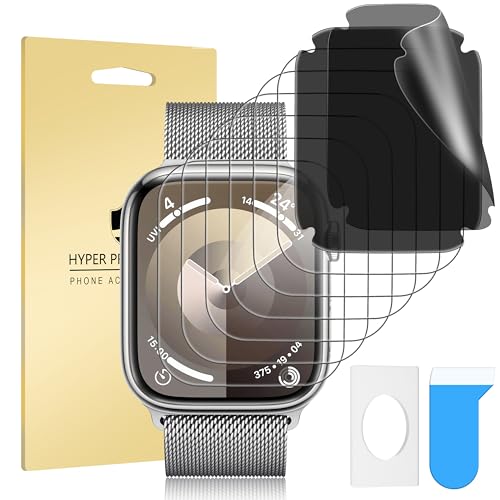 Diruite 8-Stück Schutzfolie für Apple Watch Series 6/5/4/SE 44mm Displayschutzfolie,Anti-Kratzen HD Weiche TPU Displayschutz*6+Privatsphäre Displayschutz*2 für iWatch 44mm Schutz von Diruite