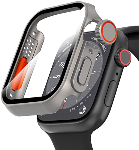Diruite Hülle für Apple Watch Series 6/5/4/SE 44mm Schutzhülle,HD Einzigartiges Design Ultradünne PC Schutz Case für iWatch 44mm Glas Displayschutz von Diruite