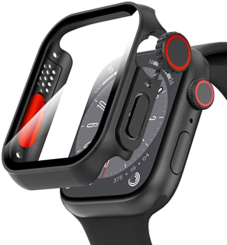 Diruite Hülle für Apple Watch Series 9/8/7 45mm Schutzhülle,HD Einzigartiges Design Ultradünne PC Schutz Case für iWatch 45mm Glas Displayschutz von Diruite