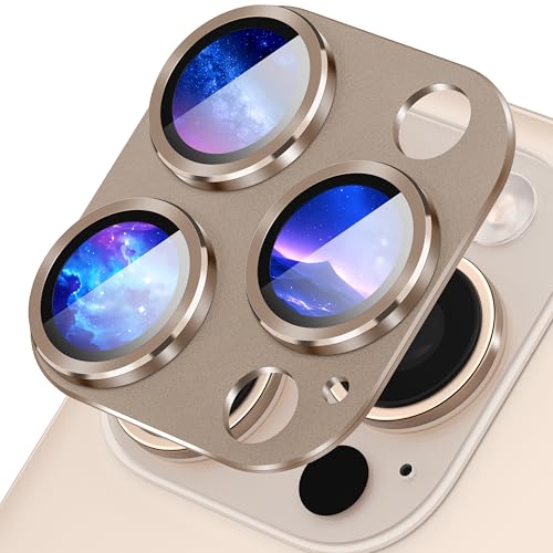 Diruite Kamera Linse Schutzfolie für iPhone 16 Pro/16 Pro Max Kameraschutz,9H Gehärtetem Glas Aus Gefrostetem Aluminium-Legierung Camera Protector,Titan Wüstensand(Integrierter) von Diruite