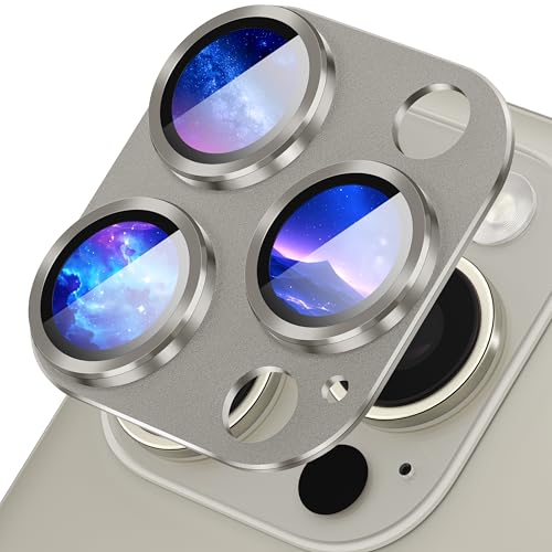 Diruite Kamera Linse Schutzfolie für iPhone 16 Pro/16 Pro Max Kameraschutz,9H Gehärtetem Glas Aus Gefrostetem Aluminium-Legierung Camera Protector,Titan Natur(Integrierter) von Diruite