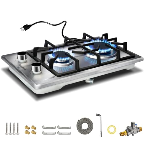 Disaenvir 2 Burner Propane Cooktop - 12 Inch Stainless Steel Gas Stove for LPG/NG Dual Fuel, Portable Gas Burner with Flame-out Protection for Apartment, Kitchen, RV, Indoor, Outdoor 110V Plug in Disaenvir 2 Burner Propane Cooktop - 12 Inch Stainless Steel Gas Stove for LPG/NG Dual Fuel, Portable Gas Burner with Flame-out Protection for Apartment, Kitchen, RV, Indoor, Outdoor 110V Plug in von Disaenvir