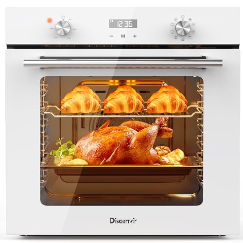 Disaenvir Einbau-Backofen 60 cm Freistehend, Backofen Einbaugerät Weiß, Backofen 60L, Timer, 2,2kW, 9 Funktionen, mit Grill und Emailliertem Backblech, Cuisson à l'air Chaud 3D, Verre Isolant Disaenvir Einbau-Backofen 60 cm Freistehend, Backofen Einbaugerät Weiß, Backofen 60L, Timer, 2,2kW, 9 Funktionen, mit Grill und Emailliertem Backblech, Cuisson à l'air Chaud 3D, Verre Isolant von Disaenvir