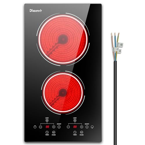 Glaskeramikkochfeld 2 Platten 3000W, Disaenvir Herdplatte 2 Kochfelder Einbau 220V, Kochplatten 2er Elektrisch Touch Control, Pausenfunktion, 9 Leistungspegel, Timer, Anti-Touch-Funktion Glaskeramikkochfeld 2 Platten 3000W, Disaenvir Herdplatte 2 Kochfelder Einbau 220V, Kochplatten 2er Elektrisch Touch Control, Pausenfunktion, 9 Leistungspegel, Timer, Anti-Touch-Funktion von Disaenvir