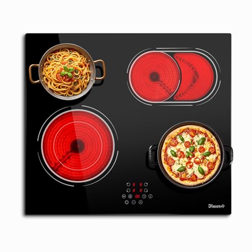 Disaenvir Glaskeramikkochfeld 4 Platten 6600W, Kochfeld 4 Platten mit Doppelring, Glaskeramik Kochfeld mit Ovaler Grillfläche, 9 Leistungsstufen, Pausenfunktion, Timer, Anti-Touch-Funktion Disaenvir Glaskeramikkochfeld 4 Platten 6600W, Kochfeld 4 Platten mit Doppelring, Glaskeramik Kochfeld mit Ovaler Grillfläche, 9 Leistungsstufen, Pausenfunktion, Timer, Anti-Touch-Funktion von Disaenvir