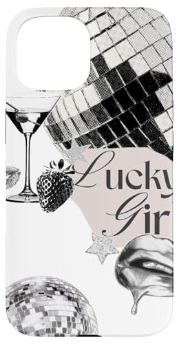 Hülle für iPhone 15 Discokugel Lucky Girl & Star, Martini Hülle für iPhone 15 Discokugel Lucky Girl & Star, Martini von Disco Ball Lucky Girl