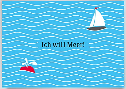 Discordia - CL081 - Postkarte, Maritim, Ich will Meer!, DIN A6 von Discordia