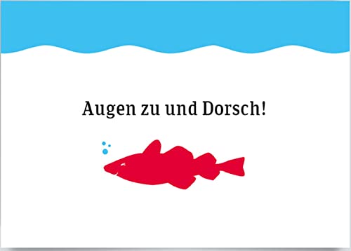 Discordia - CL102 - Postkarte, Maritim, Fische, Augen zu und Dorsch, DIN A6 von Discordia