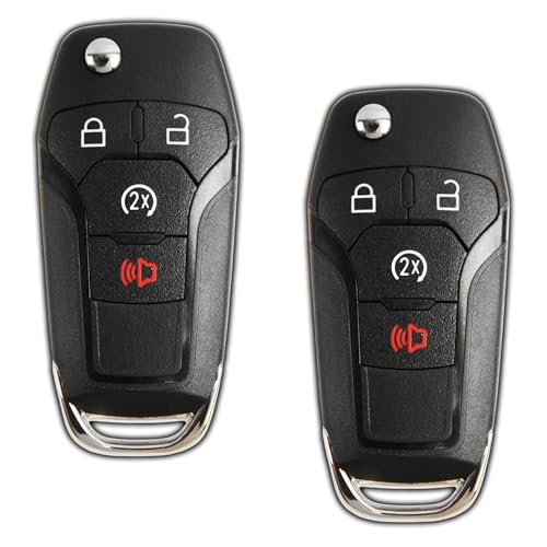 2 x Discount Keyless Schlüsselanhänger-Fernbedienung für 2015, 2016, 2017, 2018, 2019, 2020, 2021, 2022, Ford, F-Serie, Raptor Ranger, 4-Tasten-Klappschlüssel – 164-R8134 N5F-A08TDA – professionelle 2 x Discount Keyless Schlüsselanhänger-Fernbedienung für 2015, 2016, 2017, 2018, 2019, 2020, 2021, 2022, Ford, F-Serie, Raptor Ranger, 4-Tasten-Klappschlüssel – 164-R8134 N5F-A08TDA – professionelle von Discount Keyless