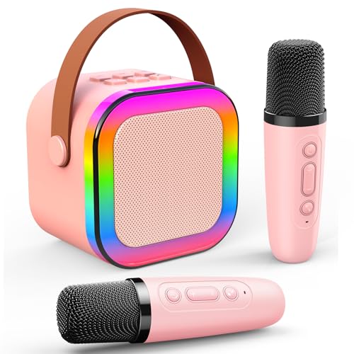 Dislocati Karaoke Maschine Kinder, Spielzeug ab 3-12 Jahre Mädchen Mikrofon Kinder Geschenke für Mädchen Karaoke Mikrofon Bluetooth Spielzeug Mädchen 3-12 Jahre von Dislocati