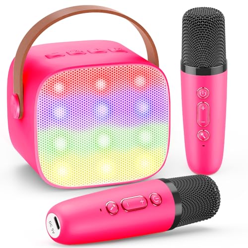 Dislocati Tragbarer Karaoke Maschine mit 2 Bluetooth Mikrofon, Kinder Geschenke Spielzeug für 3-12 Jahre Mini Karaoke Mikrofon Set mit DSP & LED-Lichtern Ideal für Familienfeiern, Partys & Outdoor Dislocati Tragbarer Karaoke Maschine mit 2 Bluetooth Mikrofon, Kinder Geschenke Spielzeug für 3-12 Jahre Mini Karaoke Mikrofon Set mit DSP & LED-Lichtern Ideal für Familienfeiern, Partys & Outdoor von Dislocati