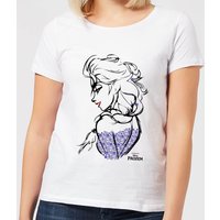 Die Eiskönigin Elsa Sketch Damen T-Shirt - Weiß - S von Disney