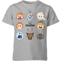 Die Eiskönigin Emoji Heads Kinder T-Shirt - Grau - 5-6 Jahre von Disney