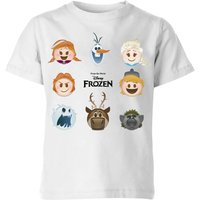 Die Eiskönigin Emoji Heads Kinder T-Shirt - Weiß - 7-8 Jahre von Disney