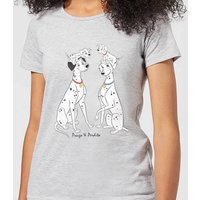 Disney 101 Dalmatiner Pongo & Perdita Classic Damen T-Shirt - Grau - L von Original Hero