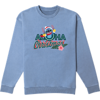 Disney Aloha Christmas Weihnachtspullover - Denim Blau Acid Wash - S von Original Hero