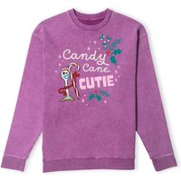 Disney Candy Cane Cutie Weihnachtspullover - Lila Acid Wash - M von Disney