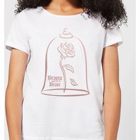 Disney Die Schöne und das Biest Rose Gold Damen T-Shirt - Weiß - L von Disney