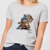 Disney Die Schöne und das Biest Sketch Damen T-Shirt - Grau - 3XL von Disney