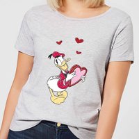 Disney Donald Duck Love Heart Women's T-Shirt - Grey - 3XL von Original Hero