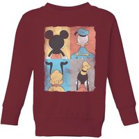 Disney Donald Duck Mickey Mouse Pluto Goofy Tiles Kids' Sweatshirt - Burgundy - 11-12 Jahre von Original Hero