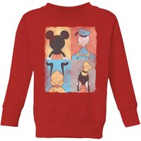 Disney Donald Duck Mickey Mouse Pluto Goofy Tiles Kids' Sweatshirt - Red - 11-12 Jahre von Disney