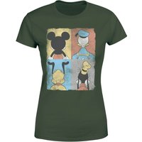 Disney Donald Duck Mickey Mouse Pluto Goofy Tiles Women's T-Shirt - Green - XL von Disney