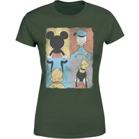 Disney Donald Duck Mickey Mouse Pluto Goofy Tiles Women's T-Shirt - Green - XS von Disney