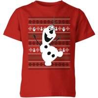 Disney Frozen Olaf Dancing Kids' Christmas T-Shirt - Red - 7-8 Jahre von Disney