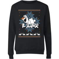 Disney Frozen Olaf and Snowmen Damen Weihnachtspullover – Schwarz - XXL von Disney