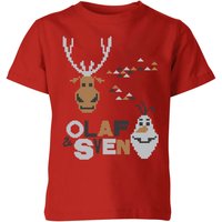 Disney Frozen Olaf and Sven Kids' Christmas T-Shirt - Red - 5-6 Jahre von Disney
