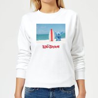 Disney Lilo And Stitch Surf Beach Damen Sweatshirt - Weiß - M von Disney