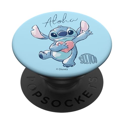 Disney Lilo & Stitch Aloha Cute Stitch Heart Sketch Logo PopSockets mit austauschbarem PopGrip Disney Lilo & Stitch Aloha Cute Stitch Heart Sketch Logo PopSockets mit austauschbarem PopGrip von Disney