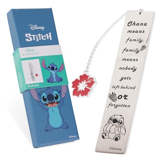 Disney Lilo und Stitch Lesezeichen 12.5cmx2.5cm Frauen, Teenager, Mädchen - Anhänger, Rostfreier Stahl, Stitch Geschenk für Geburtstage von Disney