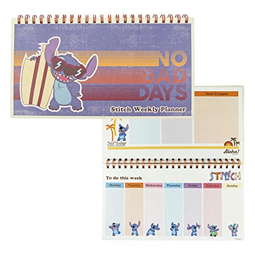 Disney Lilo und Stitch Wochenplaner, 70 Doppelseiten, Schulset für Kinder und Jugendliche, Lilo und Stitch Geschenk von Disney