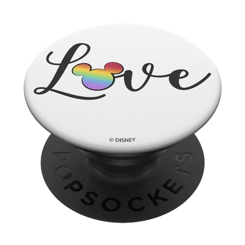 Disney Mickey And Friends Rainbow Mouse Ears Love PopSockets mit austauschbarem PopGrip von Disney