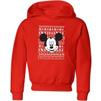 Disney Mickey Face Kids' Christmas Hoodie - Red - 3-4 Jahre von Disney