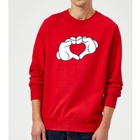 Disney Mickey Heart Hands Sweatshirt - Red - L von Disney