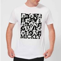 Disney Mickey Mouse Block Grid T-Shirt - Weiß - 5XL von Disney