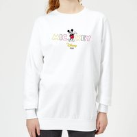 Disney Mickey Mouse Disney Wording Damen Sweatshirt - Weiß - L von Disney