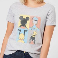 Disney Mickey Mouse Donald Duck Mickey Mouse Pluto Goofy Tiles Frauen T-Shirt - Grau - 4XL von Original Hero