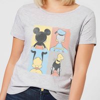 Disney Mickey Mouse Donald Duck Mickey Mouse Pluto Goofy Tiles Frauen T-Shirt - Grau - 4XL von Disney
