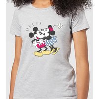 Disney Mickey Mouse Minnie Kiss Frauen T-Shirt - Grau - L von Original Hero
