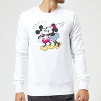 Disney Mickey Mouse Minnie Kiss Pullover - Weiß - L von Disney