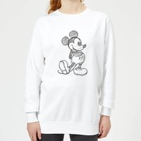 Disney Mickey Mouse Sketch Damen Sweatshirt - Weiß - S von Disney