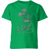 Disney Mickey Mouse Sketch Kids' T-Shirt - Green - 11-12 Jahre von Disney