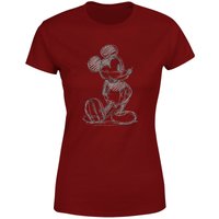 Disney Mickey Mouse Sketch Women's T-Shirt - Burgundy - XS von Disney