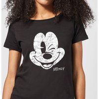 Disney Mickey Mouse Worn Face Frauen T-Shirt - Schwarz - XL von Disney