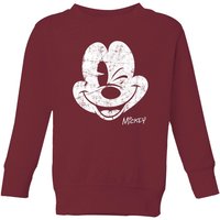 Disney Mickey Mouse Worn Face Kids' Sweatshirt - Burgundy - 5-6 Jahre von Disney